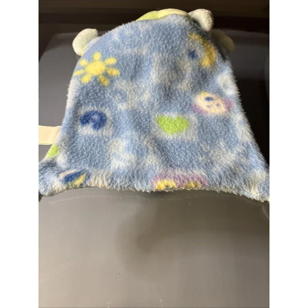 Vintage Mary Meyer Taggies Puppy Dog Fleece Lovey Blanket 8” Blue Green